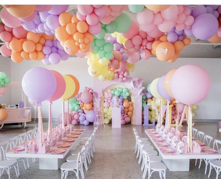 Bubbles and Balloons theme twin birthday party