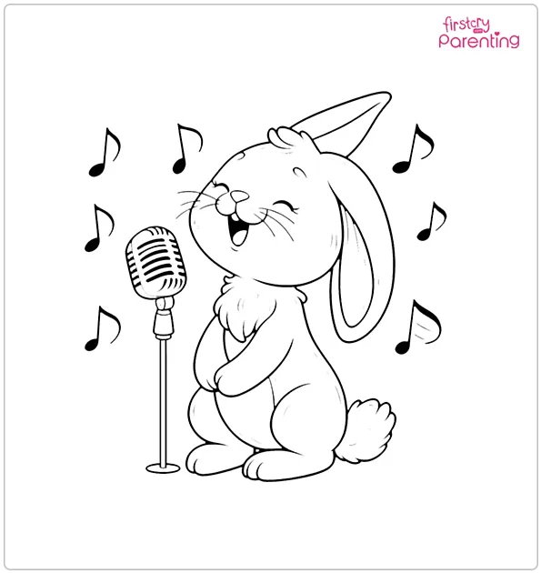 Singing Rabbit Coloring Page