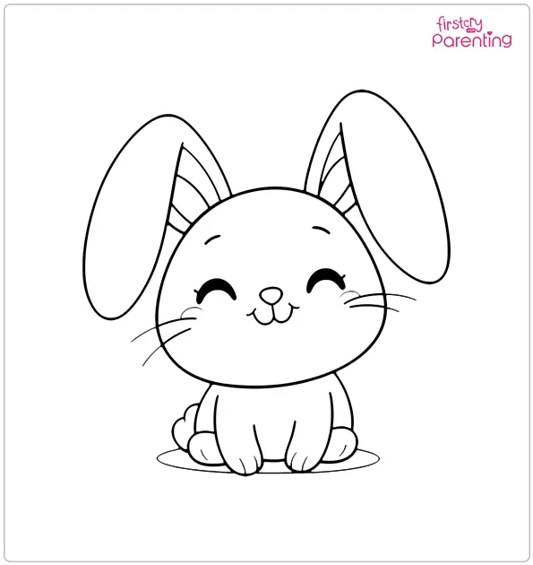 Smiling Rabbit Coloring Page