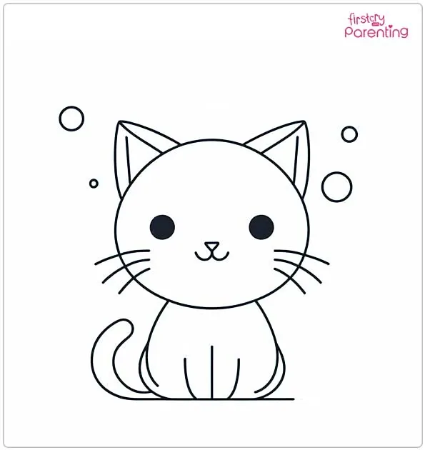 Cute Cat Coloring Page