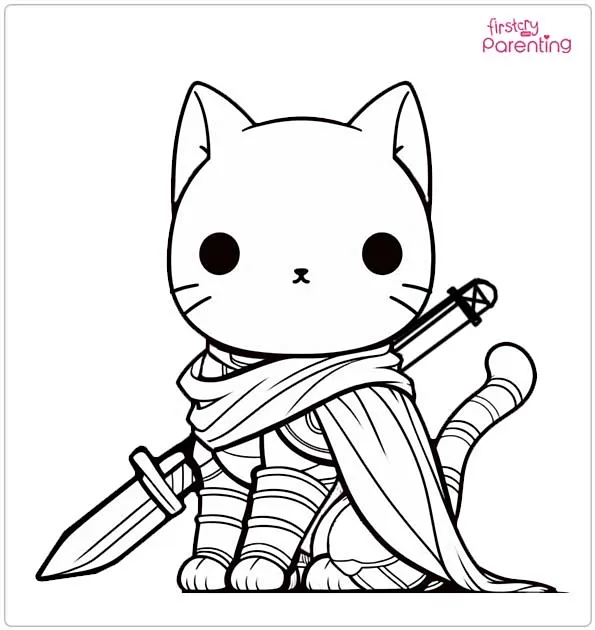 Warrior Cat Coloring Page