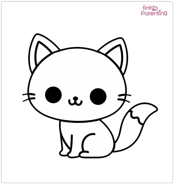 Cartoon Cat Coloring Page