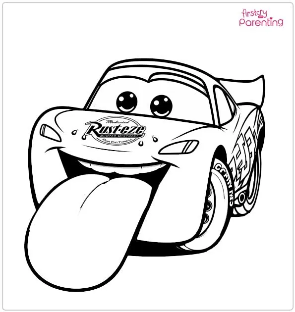 Lightning McQueen Tongue Coloring Page