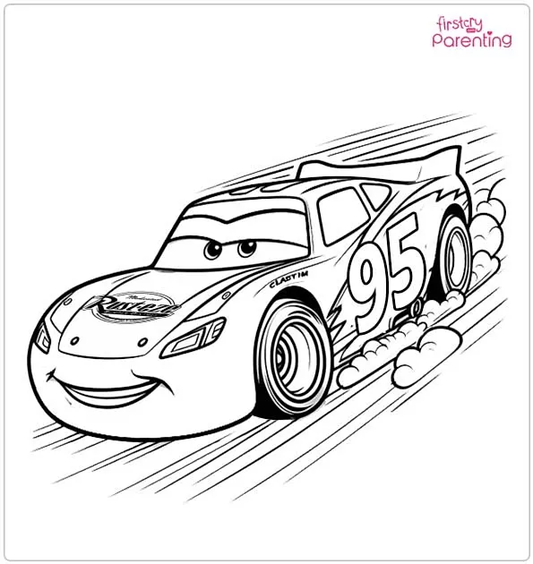 Fast Lightning McQueen Coloring Page