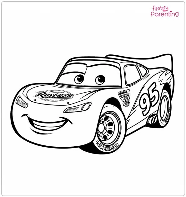 Lightning McQueen Side View Coloring Page