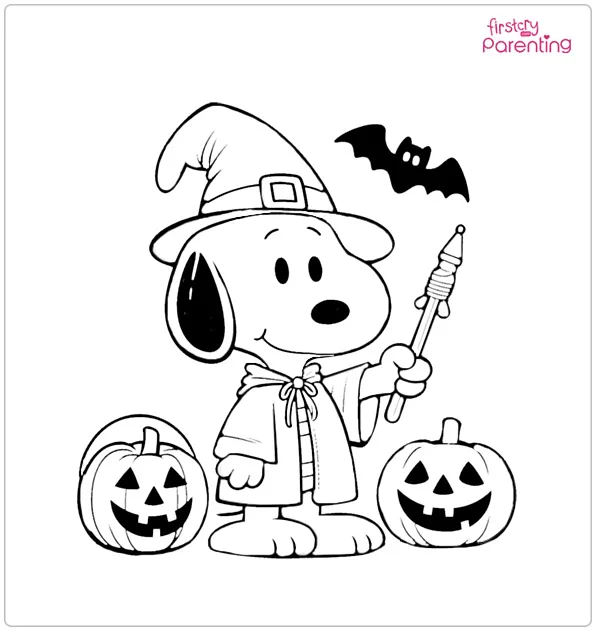 Halloween Snoopy Coloring Page