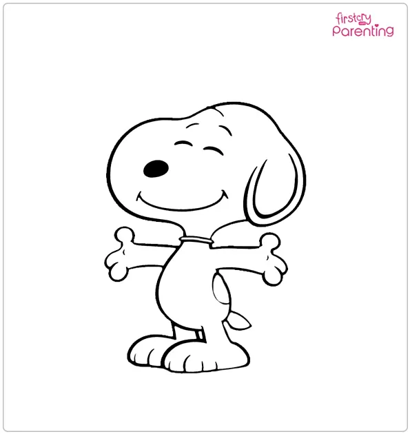 Snoopy Spreads Arms Coloring Page
