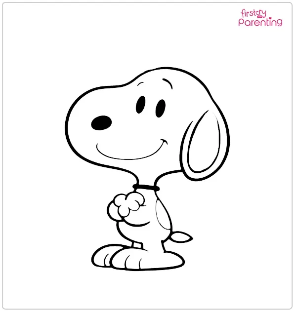 Snoopy Smiling Coloring Page