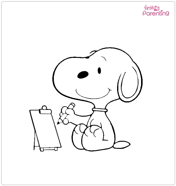 Snoopy Drawing Coloring Page