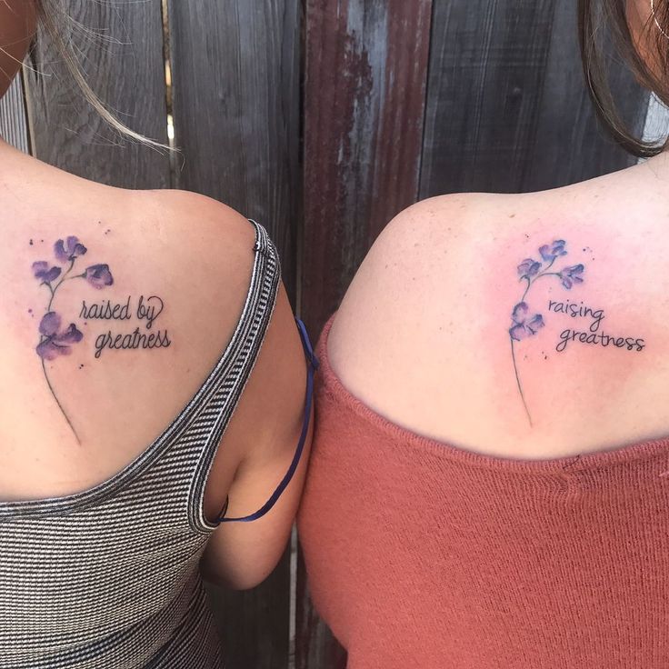 mother daughter flower Tattoo