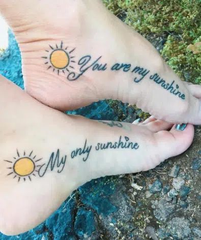 mother daughter You Are My Sunshine tattoos