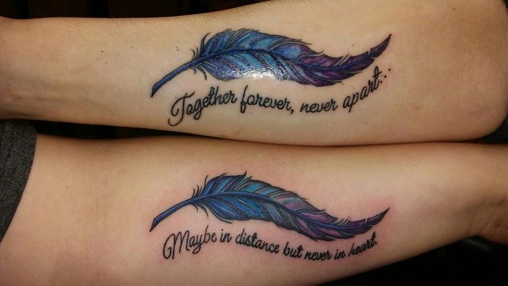 mother daughter feather tattoos