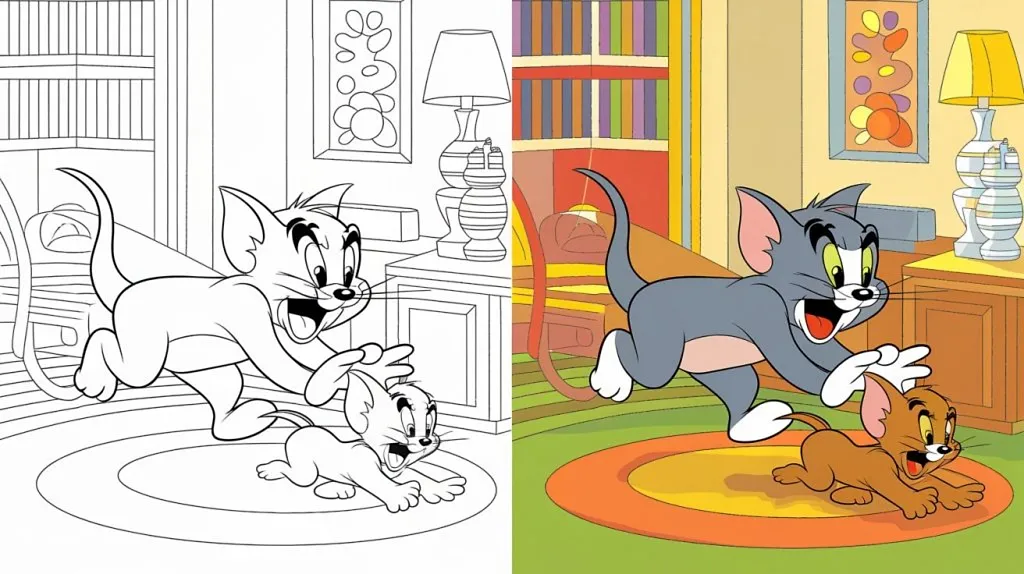 Tom and Jerry Coloring Pages Free Printable Sheets For Kids