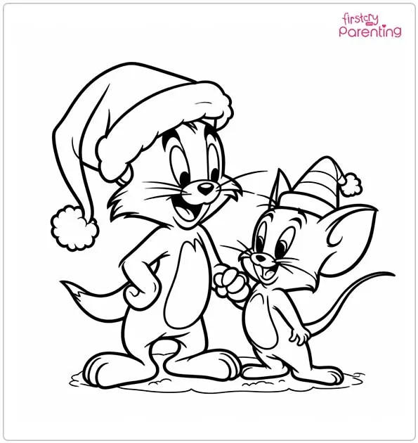 coloring page for tom and jerry