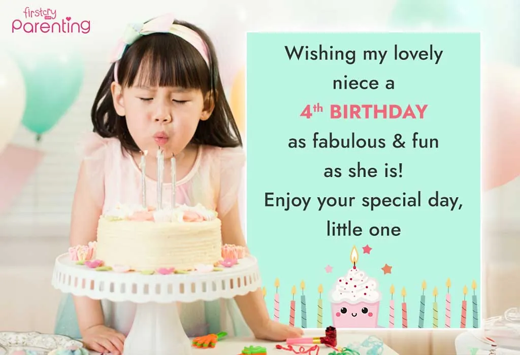 4th Birthday Wishes & Messages for Niece