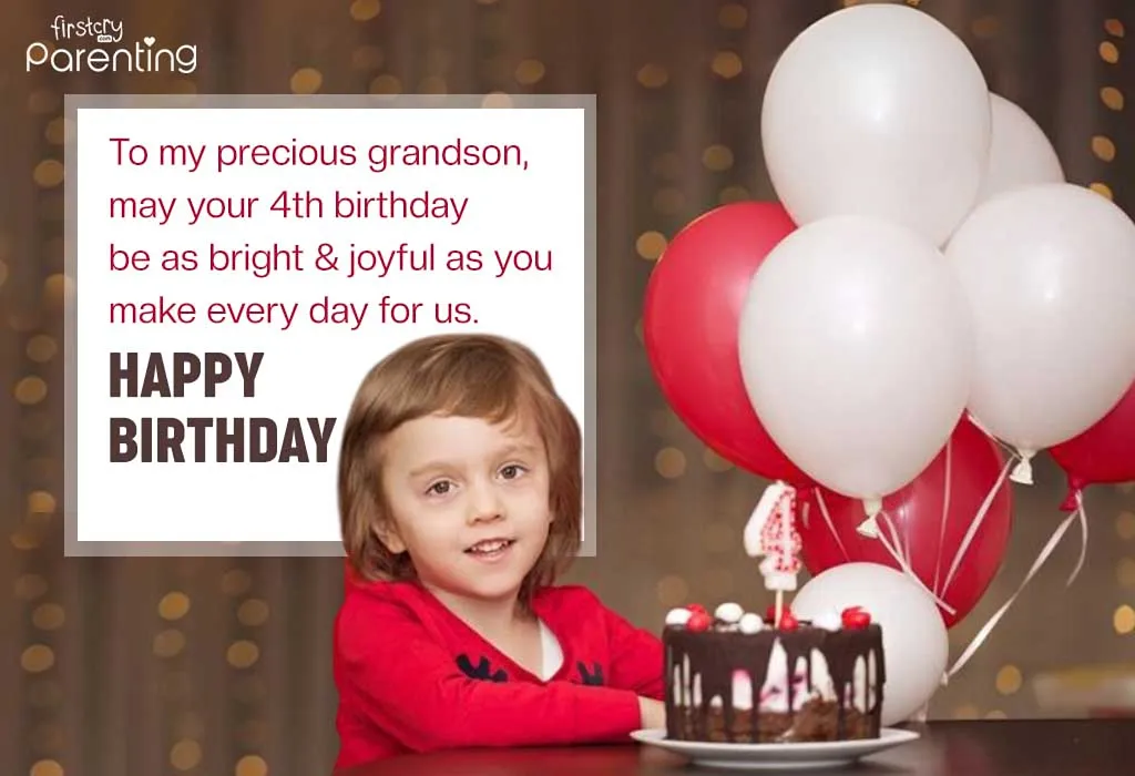 4th Birthday Wishes & Messages for Grandson