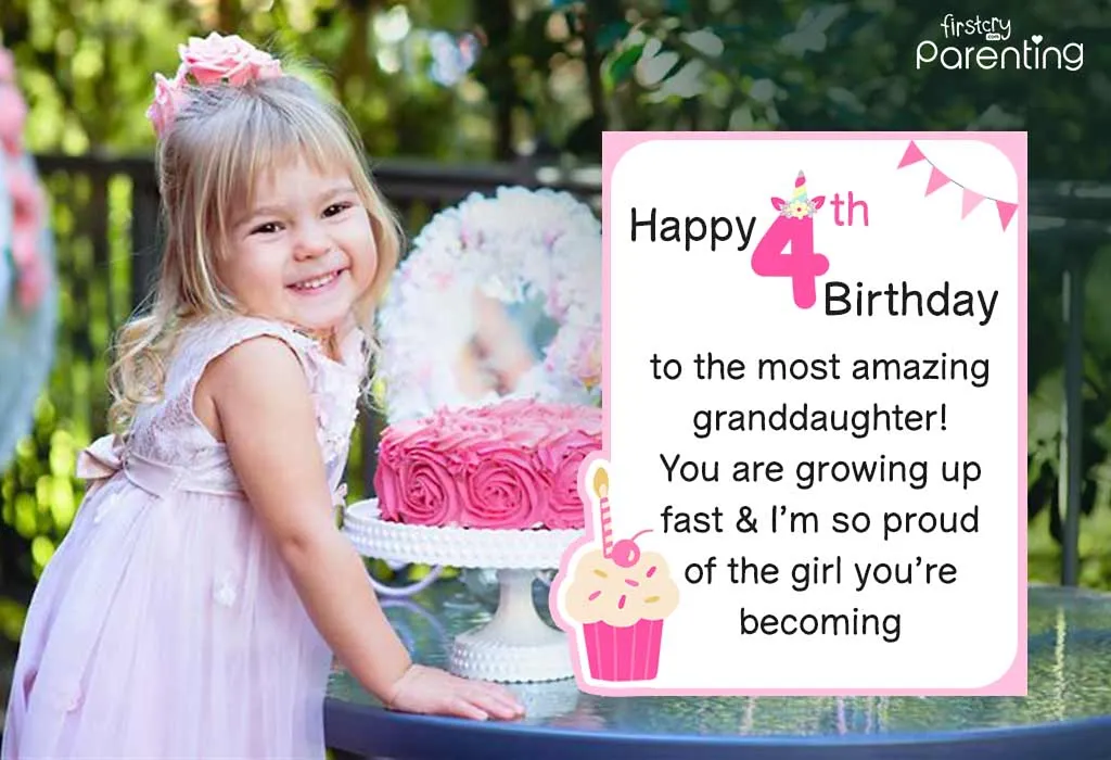 4th Birthday Wishes & Messages for Granddaughter