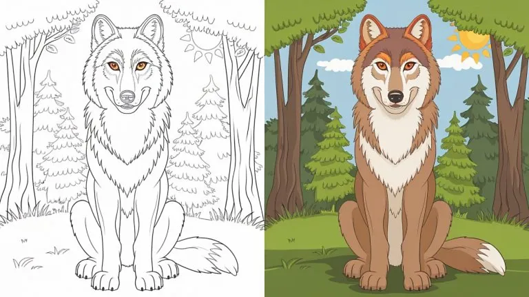 Wolf Coloring Pages - Free Printable Pages For Kids