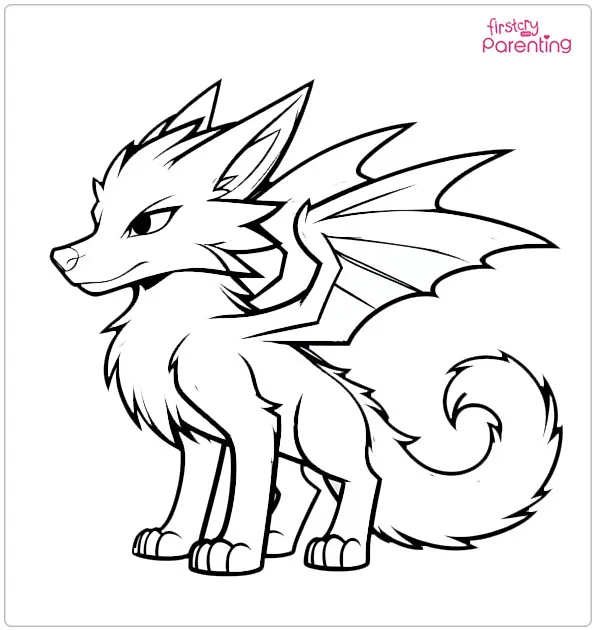 Wolf Dragon Coloring Page