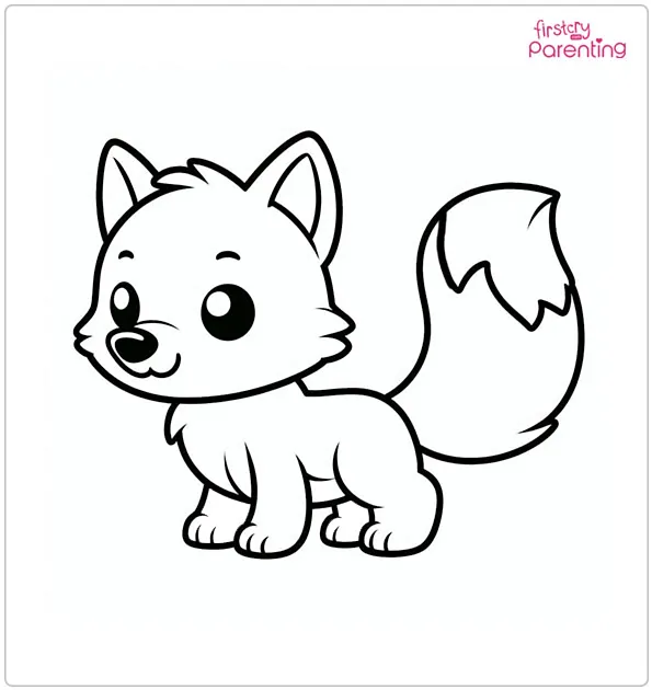 Cartoon Wolf Coloring Page