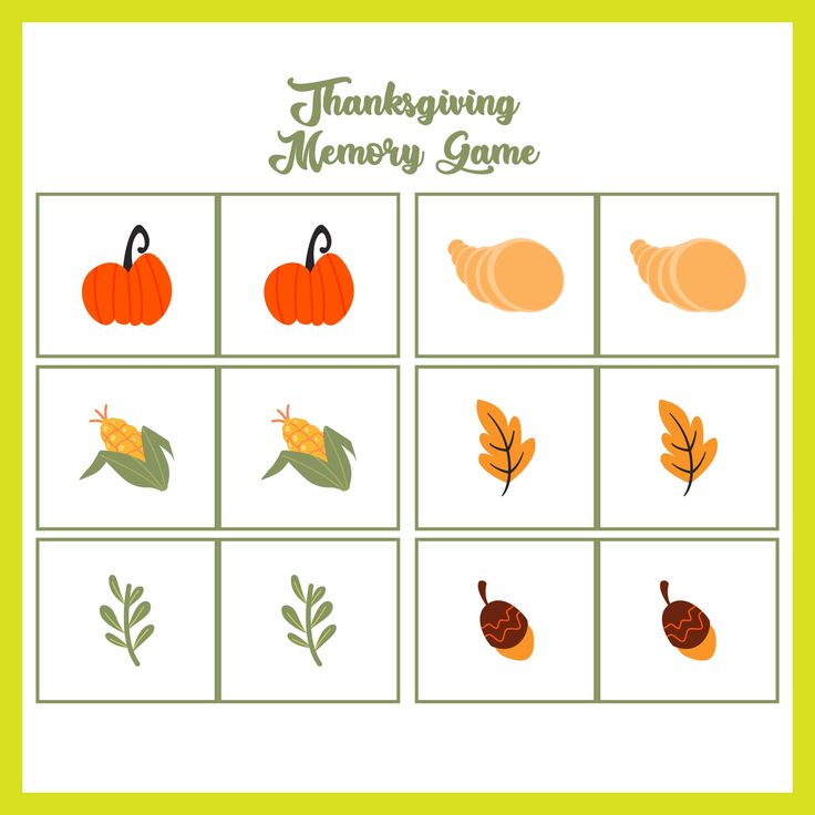 Thanksgiving memory Game