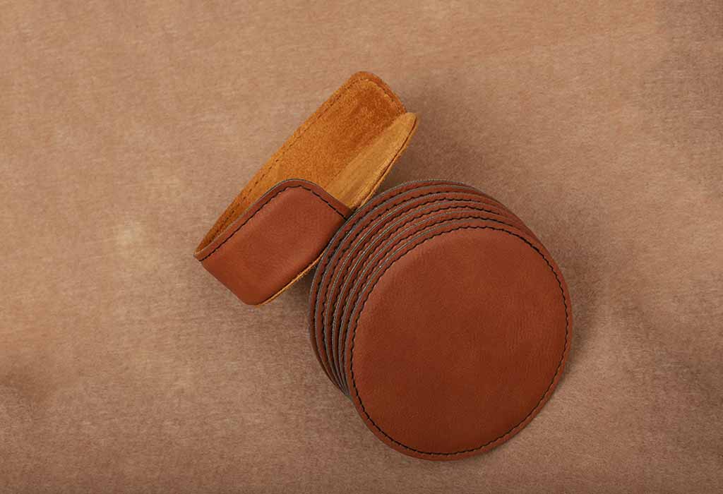 3rd Anniversary Gift Ideas - Leather Coasters