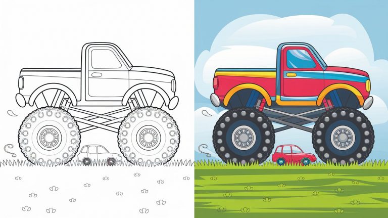 Monster Truck Coloring Pages - Free Printable Pages For Kids