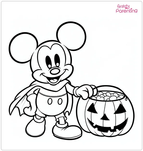 Halloween Mickey Mouse Coloring Page