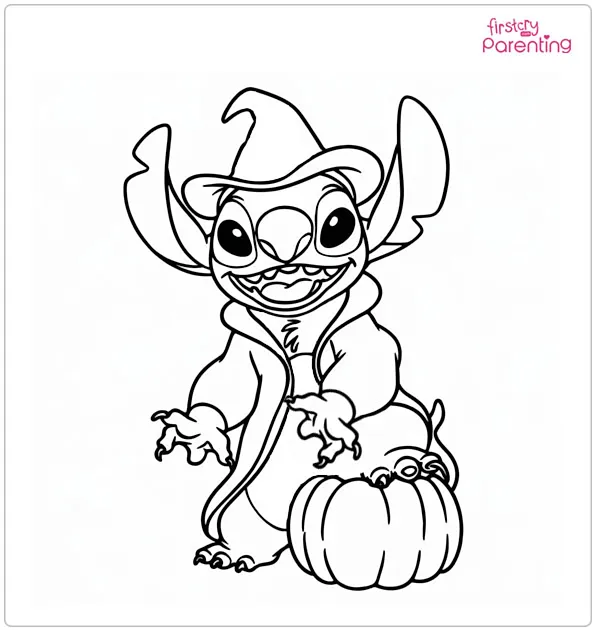 Halloween Stitch Coloring Page