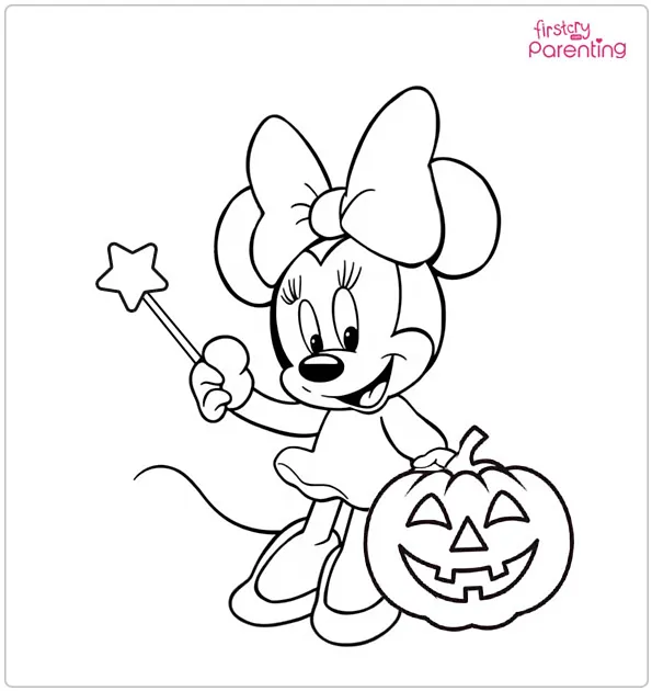 Minnie Halloween Coloring Page