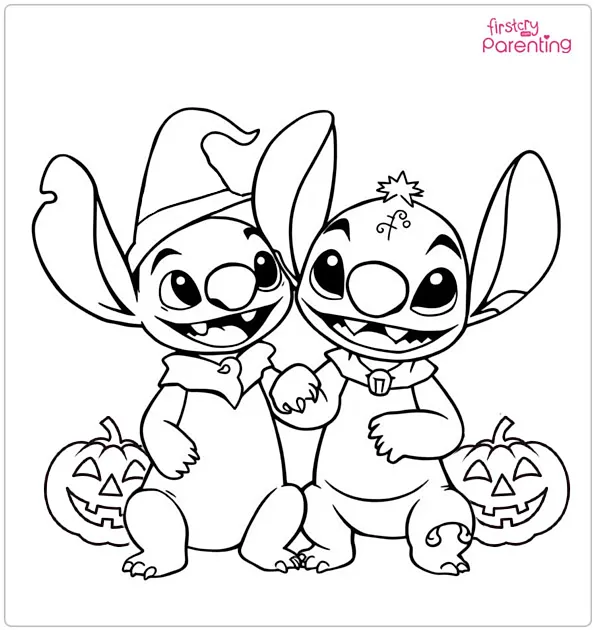 Lilo And Stitch Halloween Coloring Page
