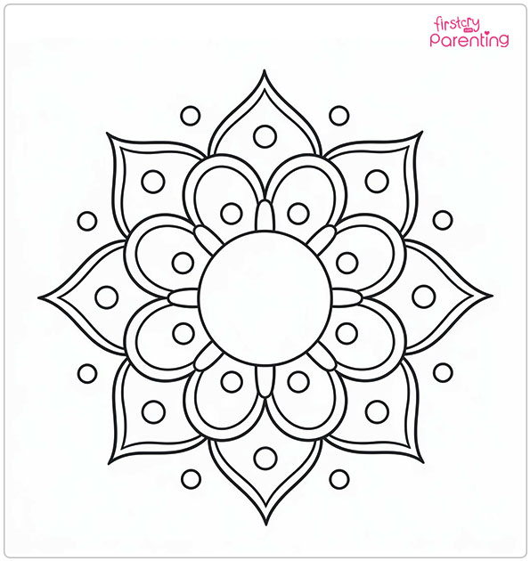 Diwali Rangoli Coloring Page