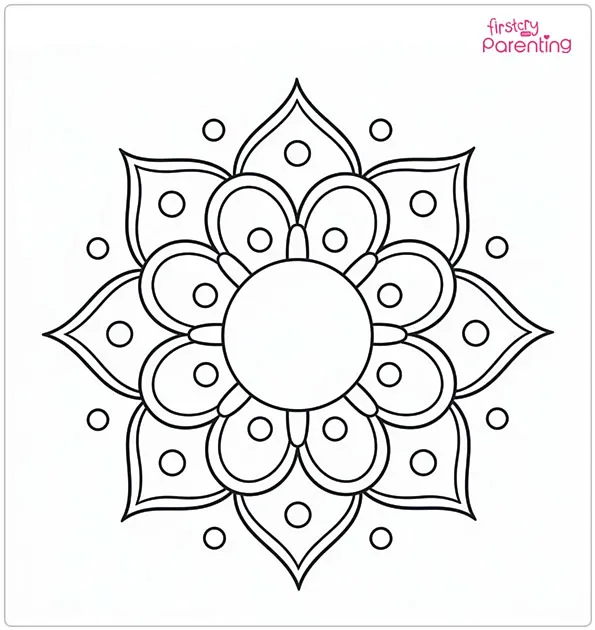 Diwali Rangoli Coloring Page