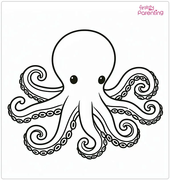 Simple Octopus Coloring Page