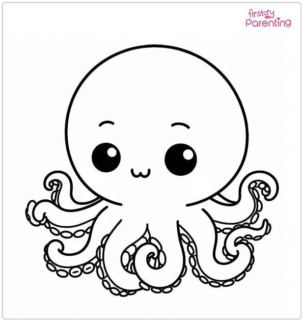 Cute Octopus Coloring Page