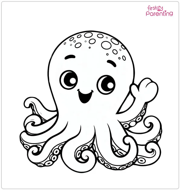 Happy Octopus Coloring Page
