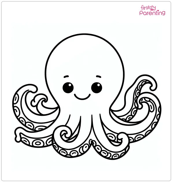 Smiling Octopus Coloring Page