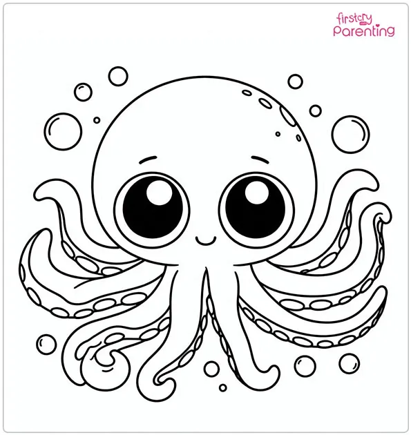 Big Eyed Octopus Coloring Page