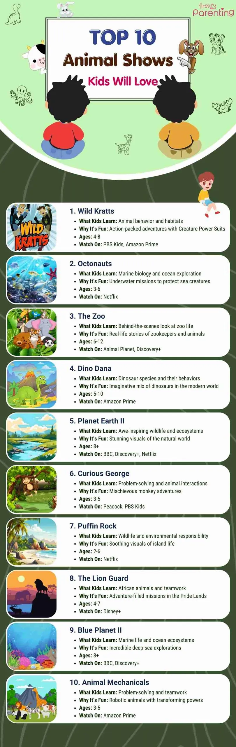 Animal Shows Kids Will Love - Infographic