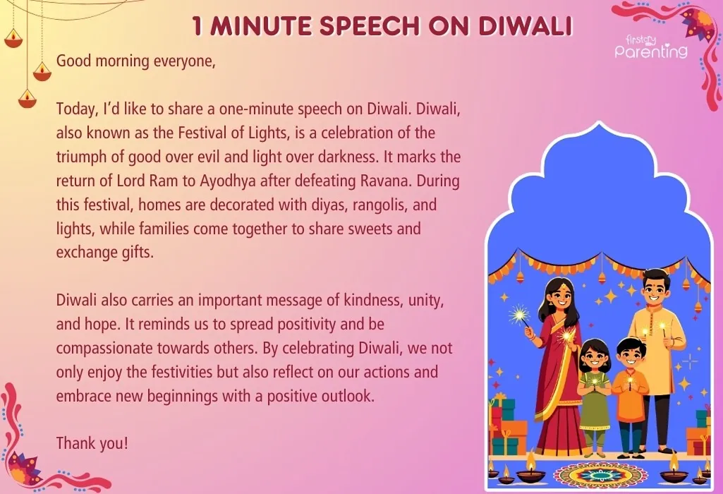 1 Minute Speech on Diwali