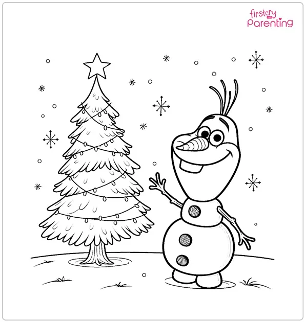 Olaf Christmas Colouring Page