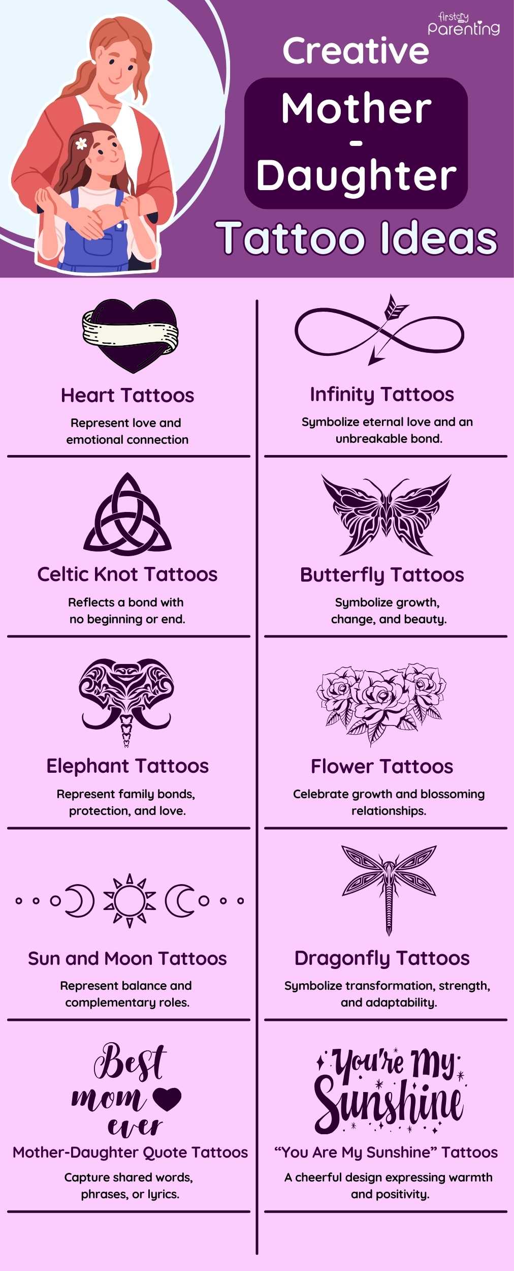 Creative Mother-Daughter Tattoo Ideas - Infographic