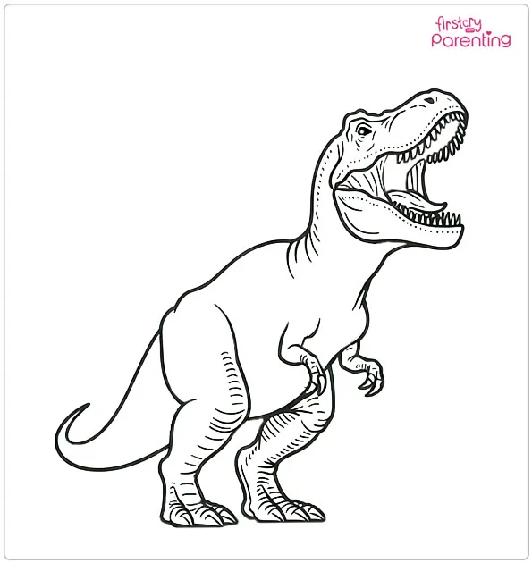 Scary T-Rex Coloring Page