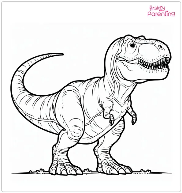 Realistic T-Rex Coloring Page