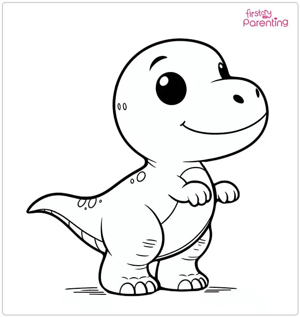 Cartoon T-Rex Coloring Page
