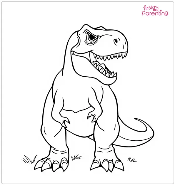 Angry Tyrannosaurus Coloring Page