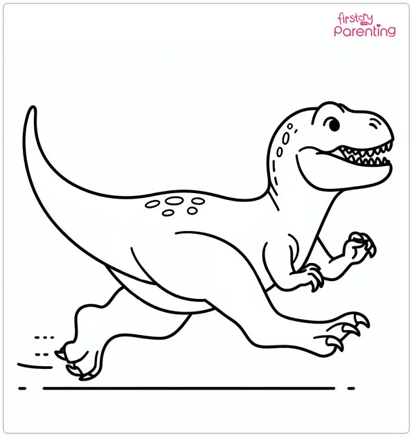 Running Tyrannosaurus Coloring Page