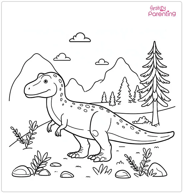 T-Rex in Land Coloring Page