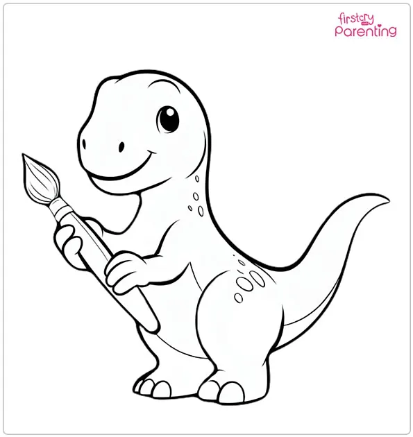 Tyrannosaurus Painting Coloring Page