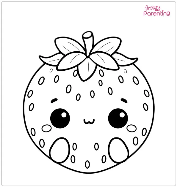 Cute Strawberry Coloring Page
